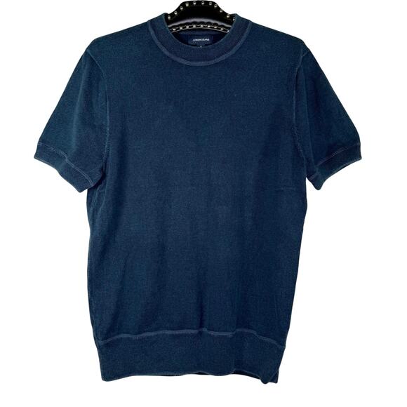 J. Crew Blue Knit Crew Neck Short Sleeve Sweater Top Medium - Picture 1 of 8